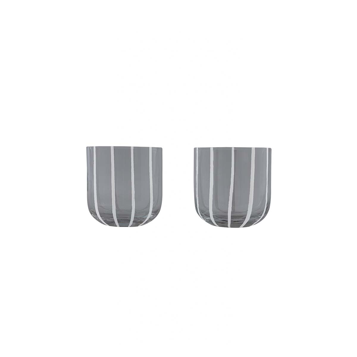 Lot de 2 verres gris en verres ø8xh8,2cm