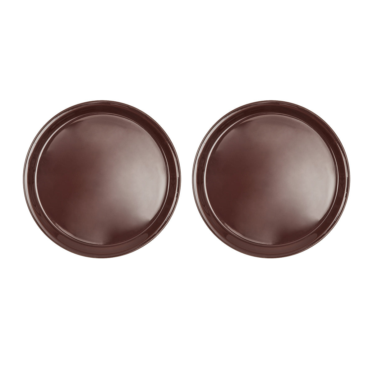 Lot de 2 assiettes marron en terre cuite ø27xh1,9cm