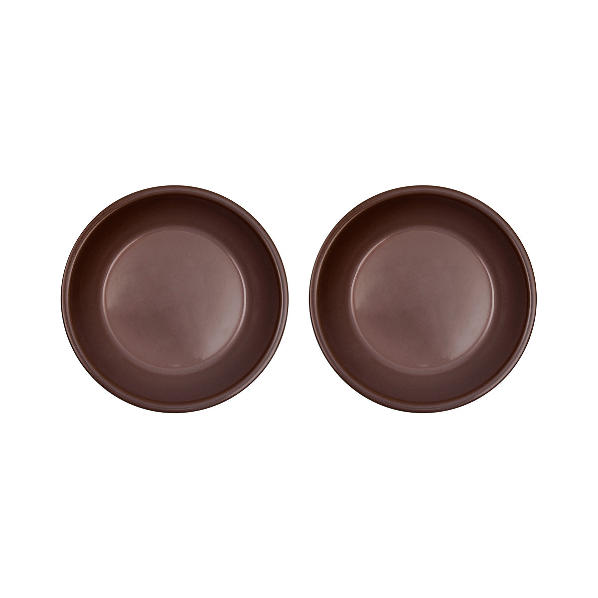 Lot de 2 assiettes marron en terre cuite ø19xh4cm