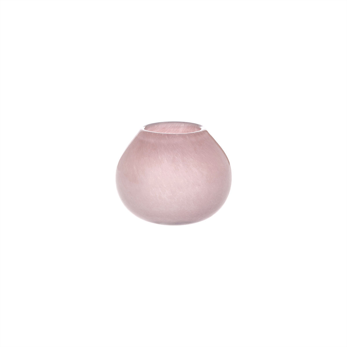 Vase rose en verre Ø11xH9cm