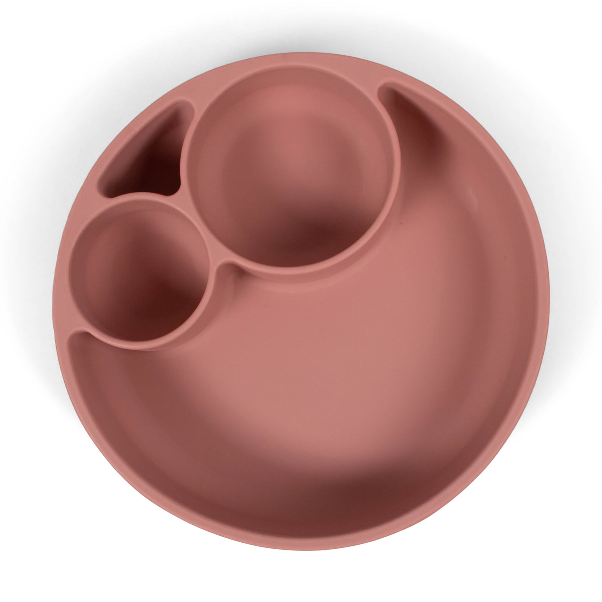 Assiette compartimentée en silicone - Rose