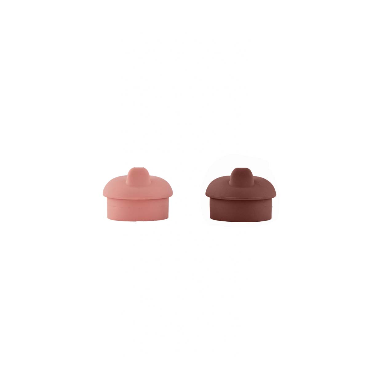 Lot de 2 couvercles enfant marron en silicone ø6,5xh5cm