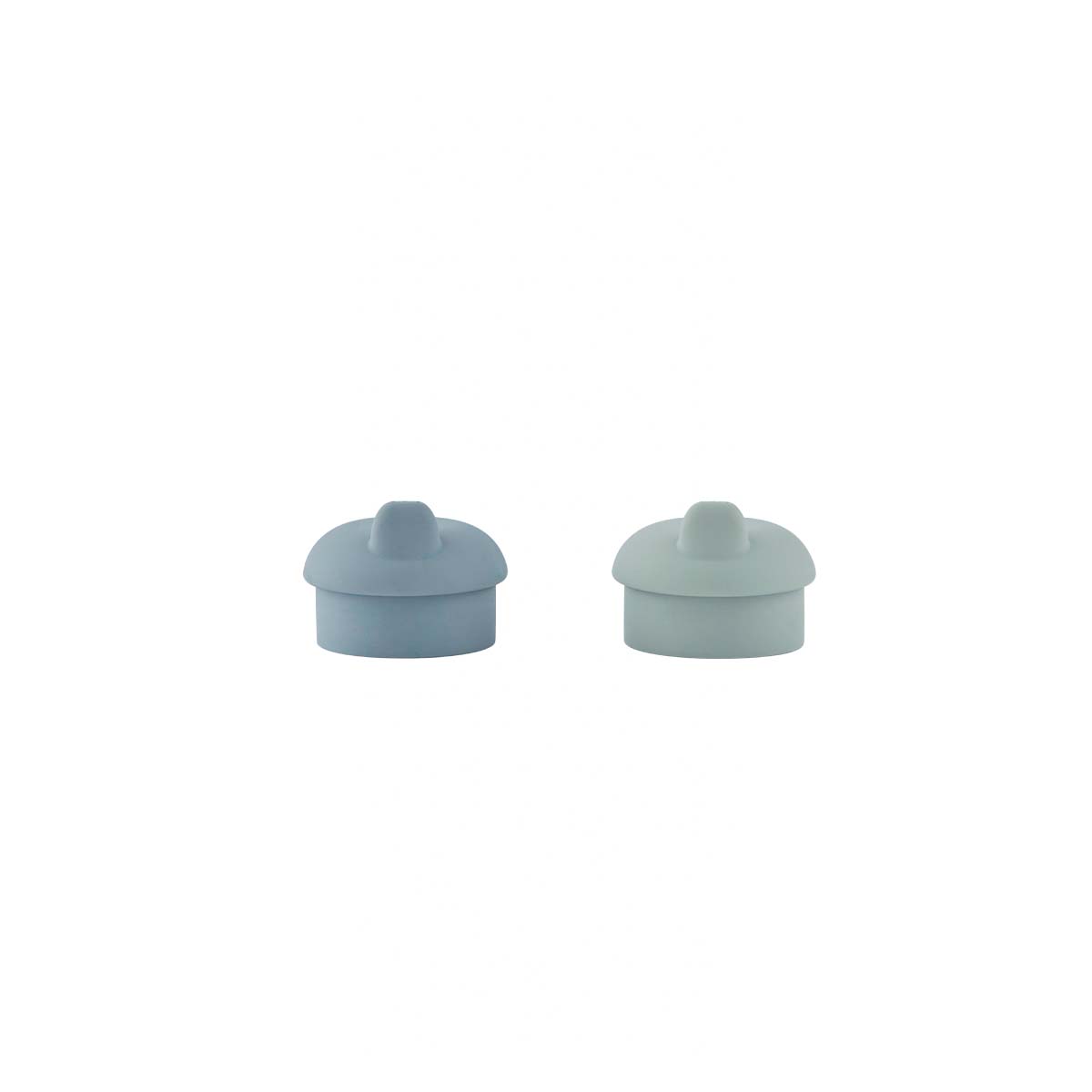 Lot de 2 couvercles enfant bleu en silicone ø6,5xh5cm