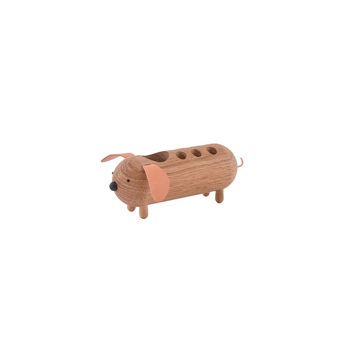 Porte-crayon beige en bois H6,5x19,5x7cm