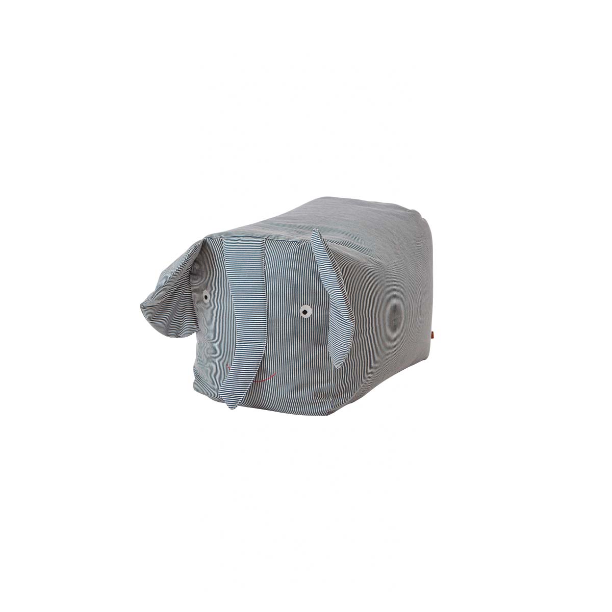 Pouf enfant bleu en coton H38x50x32cm