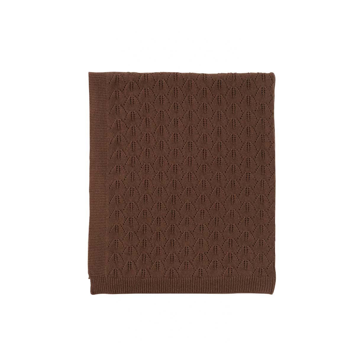 Couverture marron en laine H80x100cm