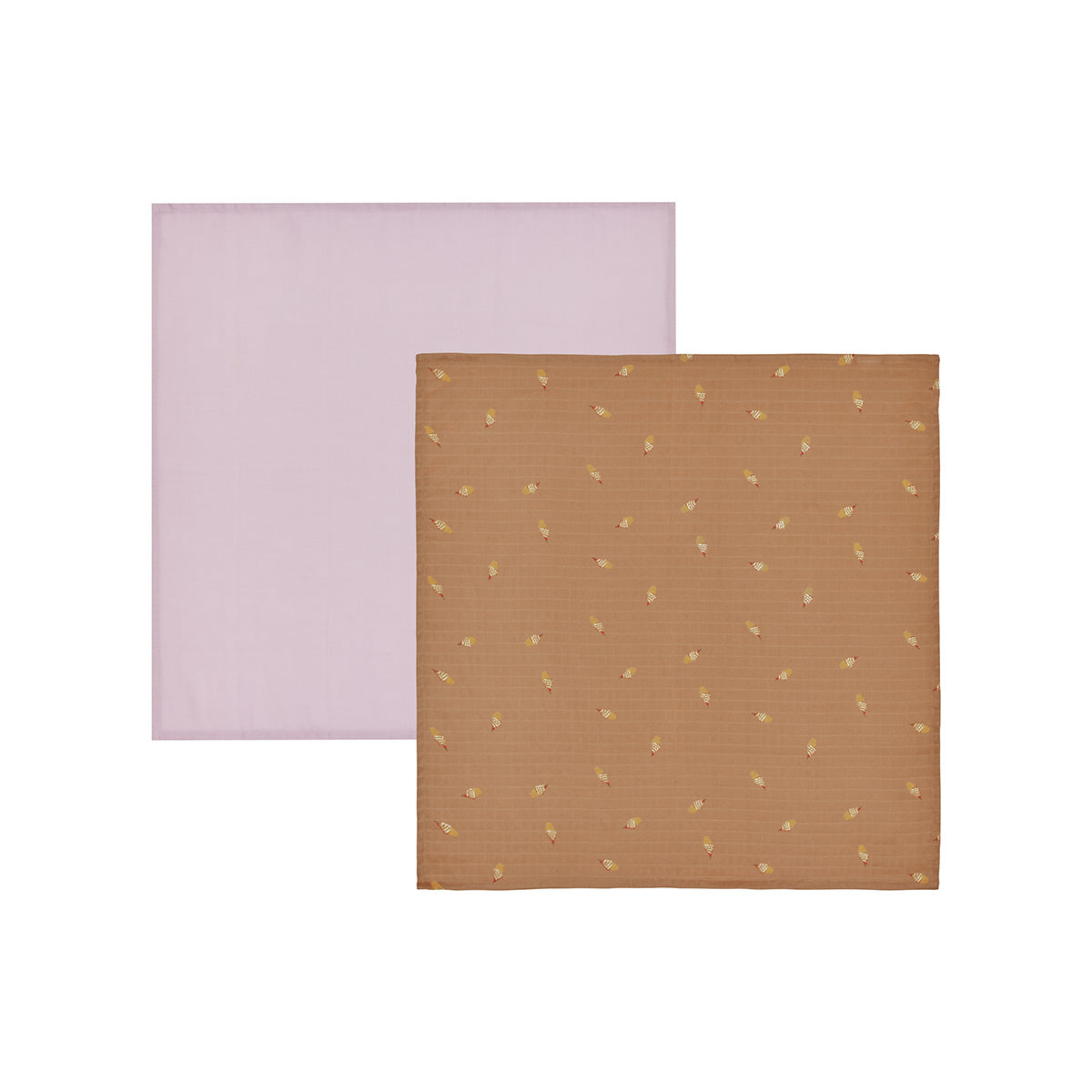 Lot de 2 serviettes rose en coton organique h70x70cm