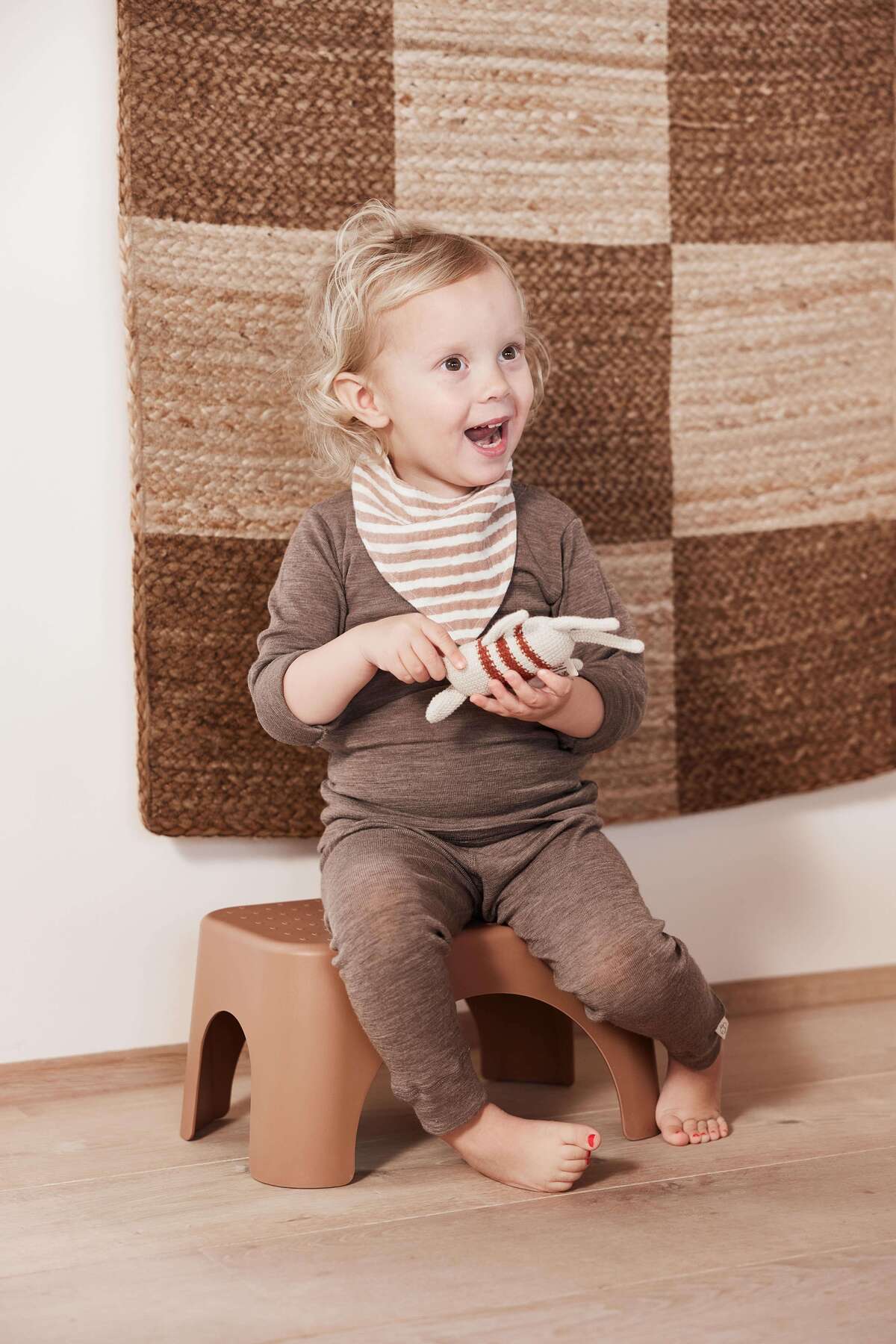 Tabouret en bambou H18x36x23cm