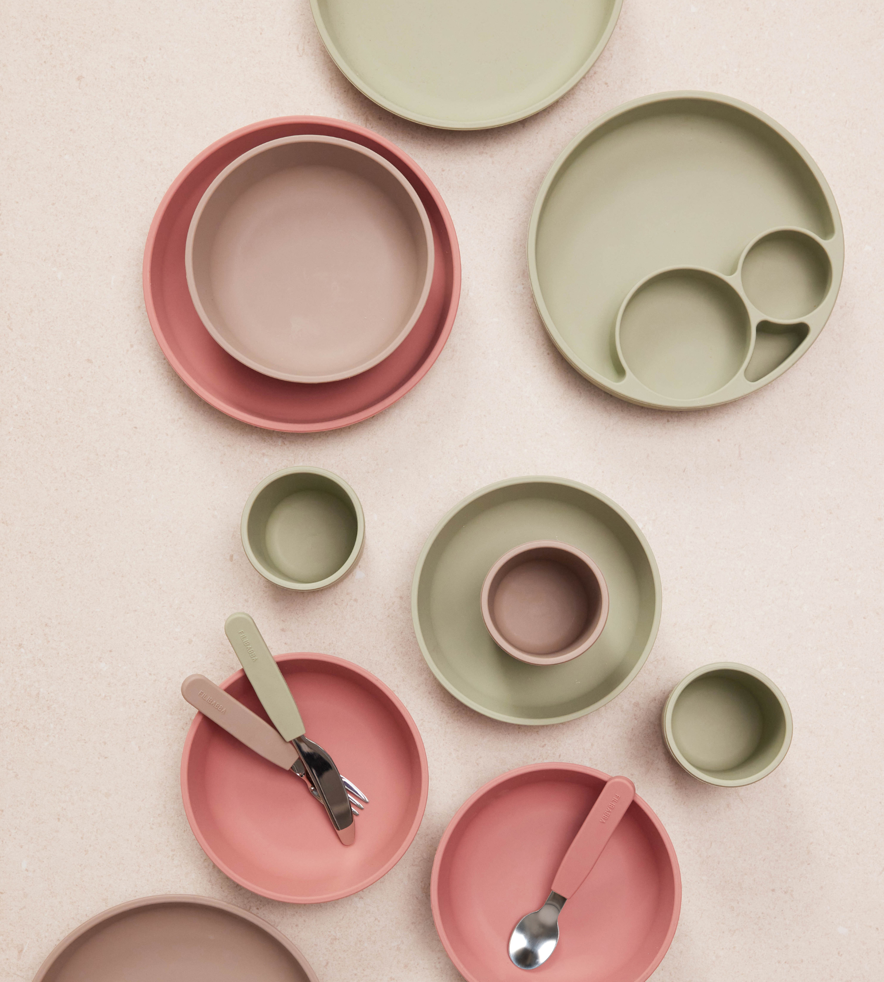 Silicone dinner set - Green