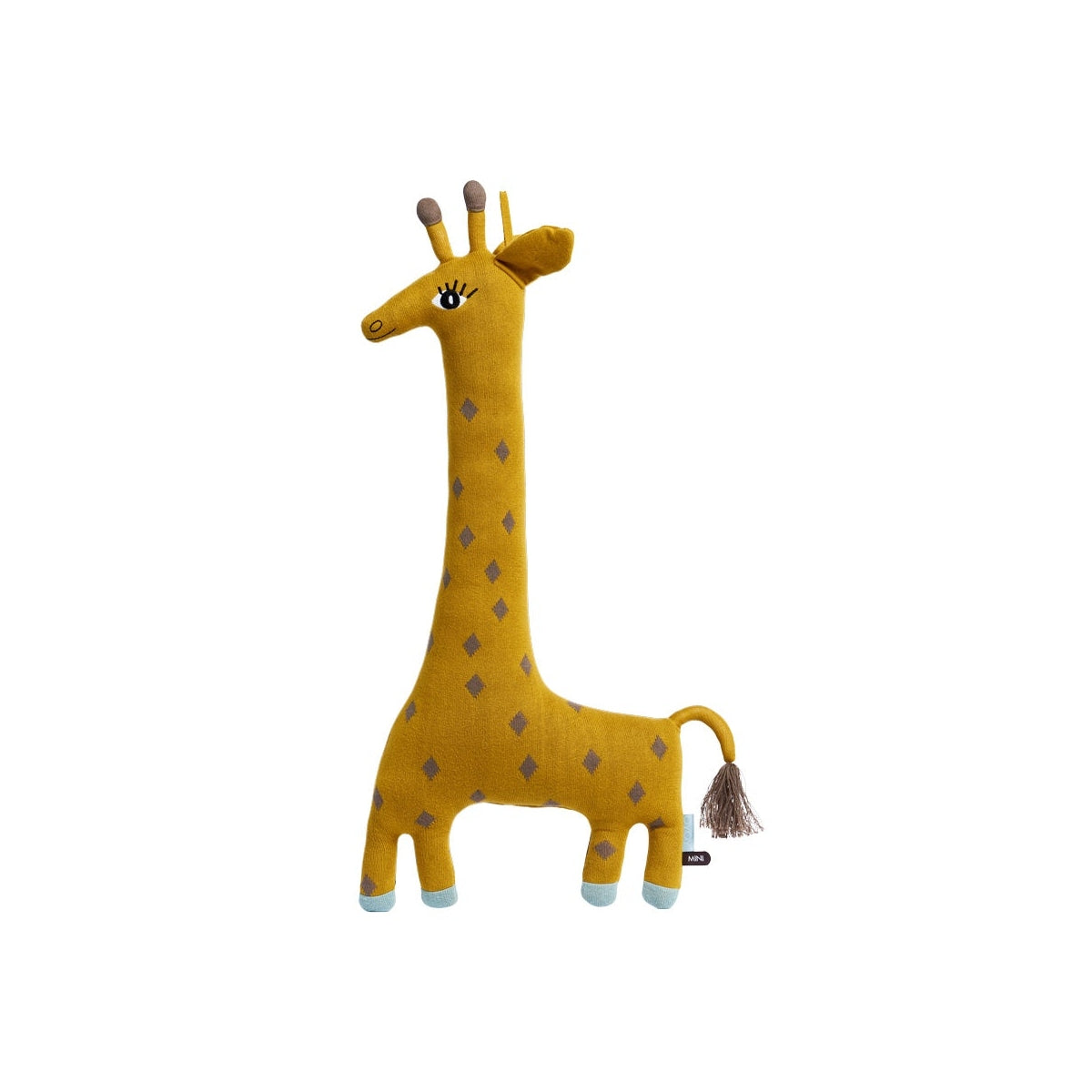 Peluche girafe jaune en coton et polyester H64x27x15cm