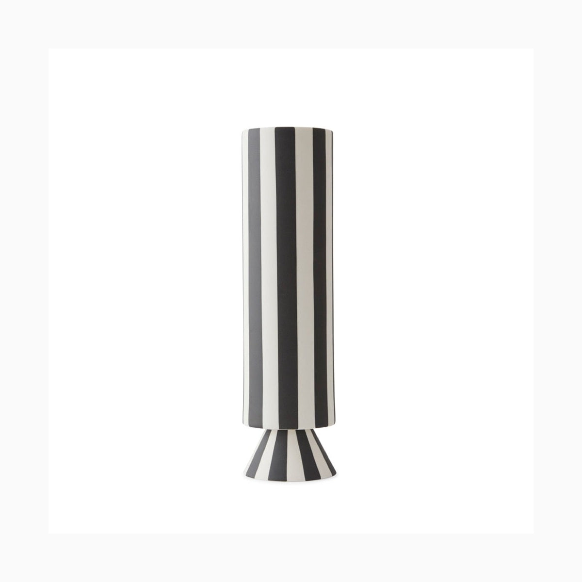 Vase blanc en grès Ø8,5xH31cm