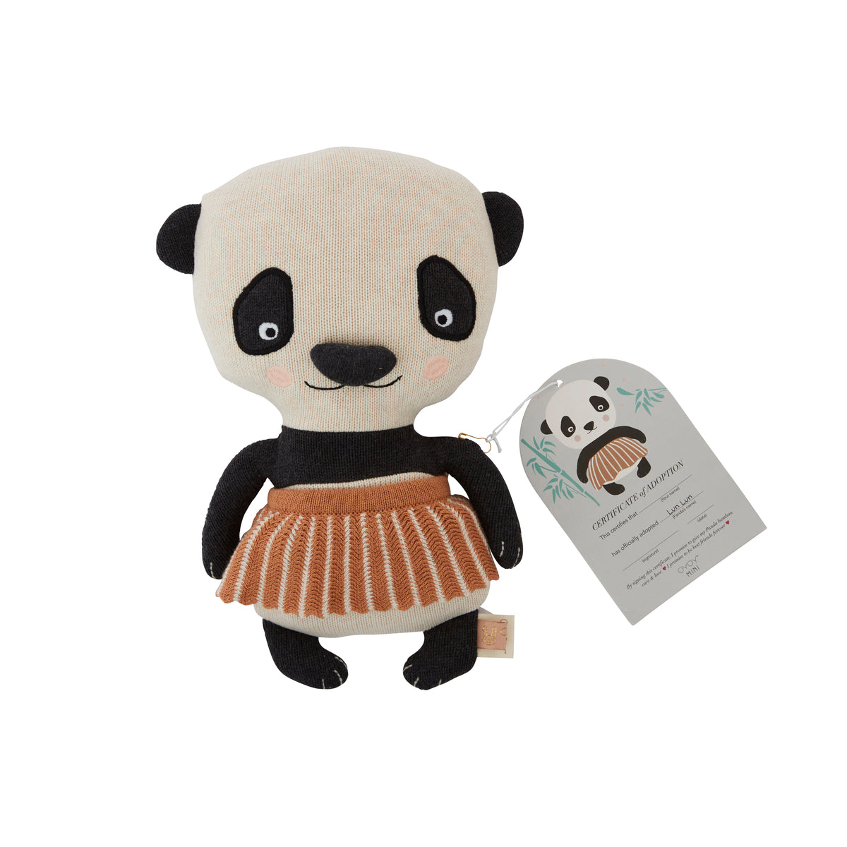 Peluche Ourson Panda multicolore en coton et en polyester H28x18x8cm