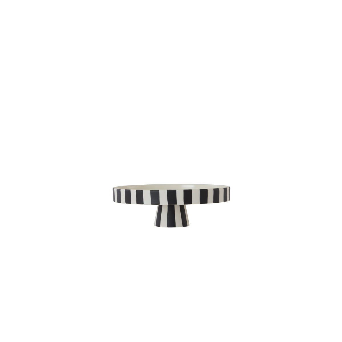 Plateau blanc en grès Ø27xH9cm