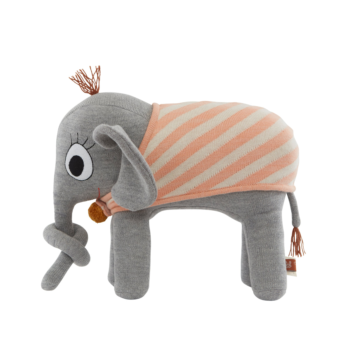 Peluche Ramboline gris en coton et en polyester H36x35x16cm