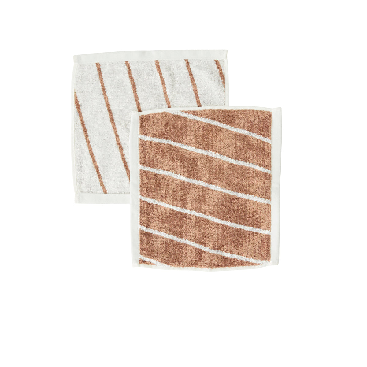 Lot de 2 gants de toilette marron en coton organique h30x30cm