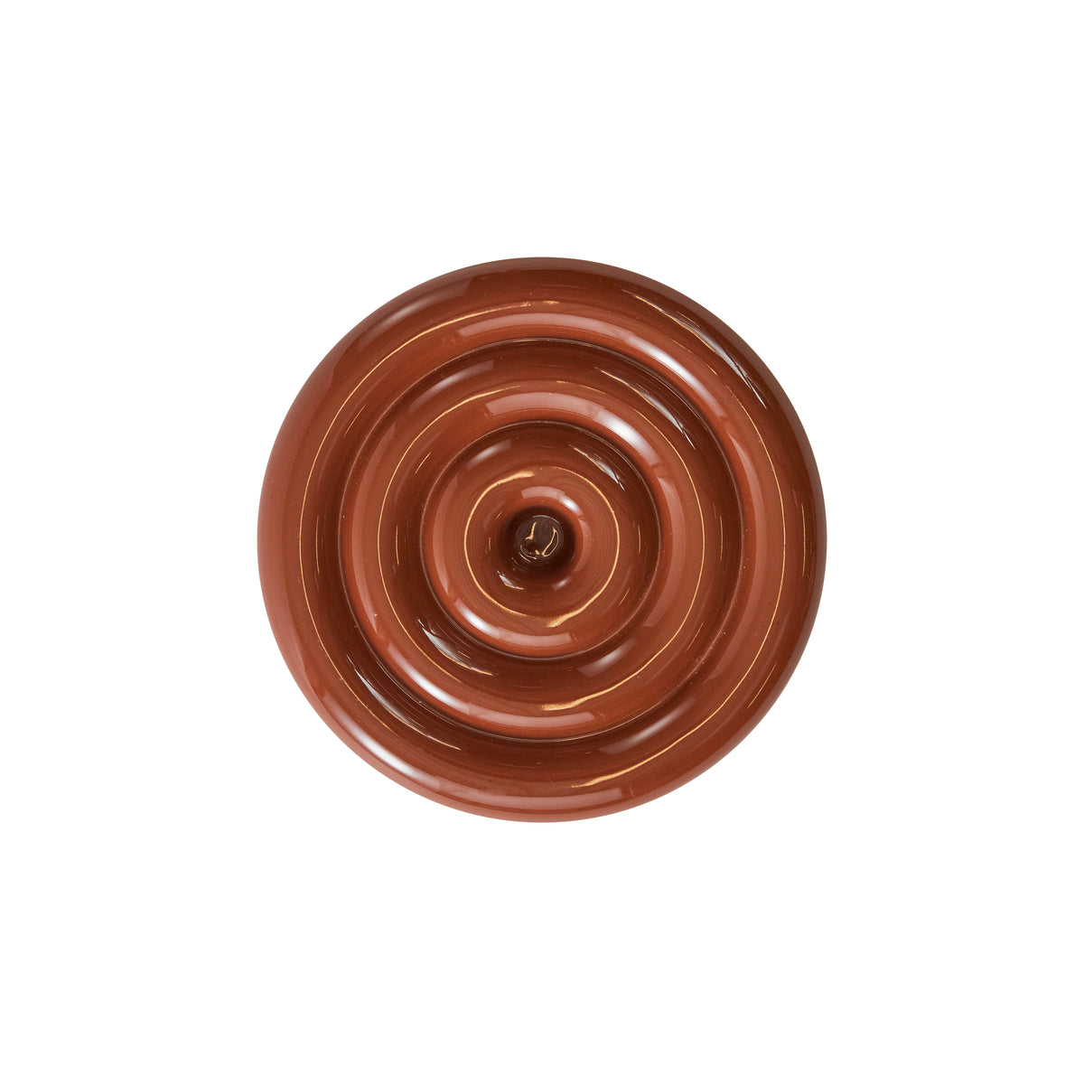 Bougeoir orange en grès Ø17xH2,5cm