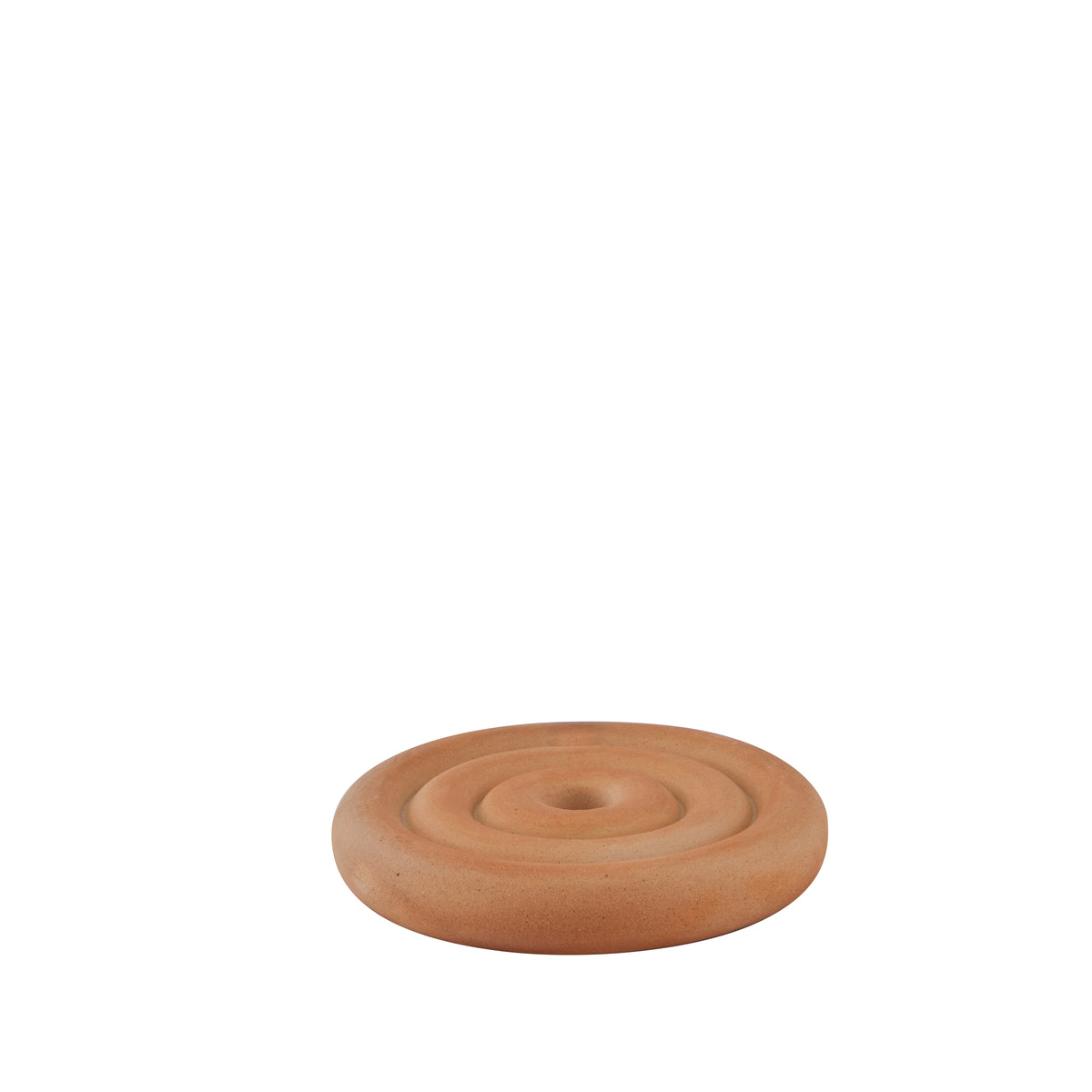 Bougeoir beige en grès Ø17xH2,5cm