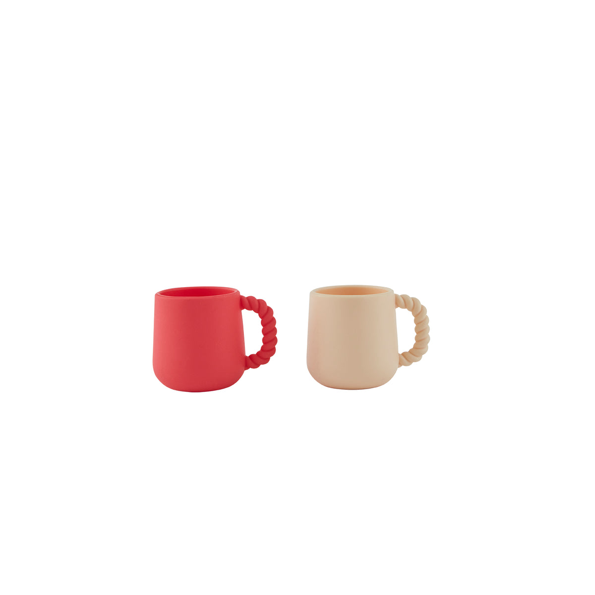 Lot de 2 tasses rouge en silicone h7,5x10x7cm
