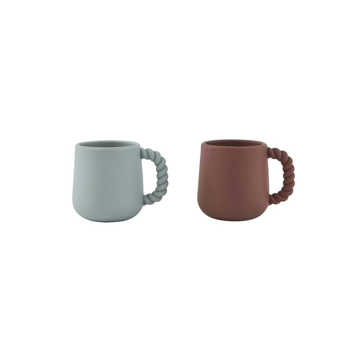 Lot de 2 tasses marron en silicone h7,5x10x7cm