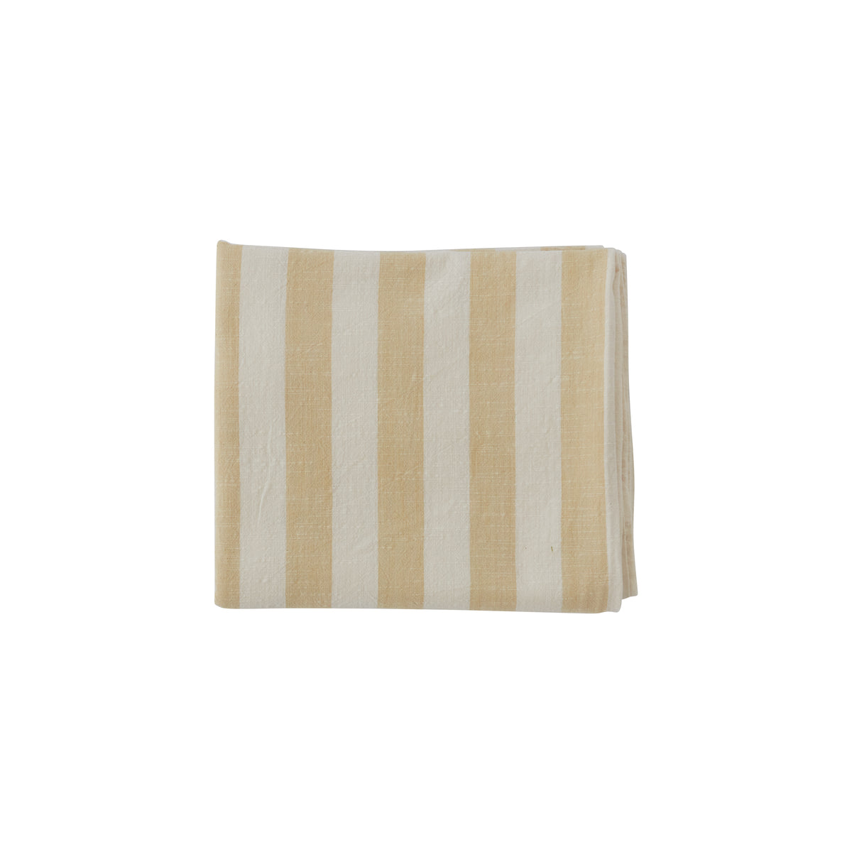 Nappe rayée jaune en coton organique H200x140cm