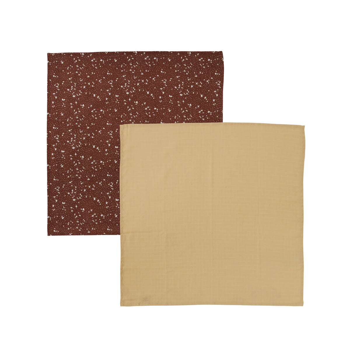 Lot de 2 torchons jaune en coton organique h70x70cm
