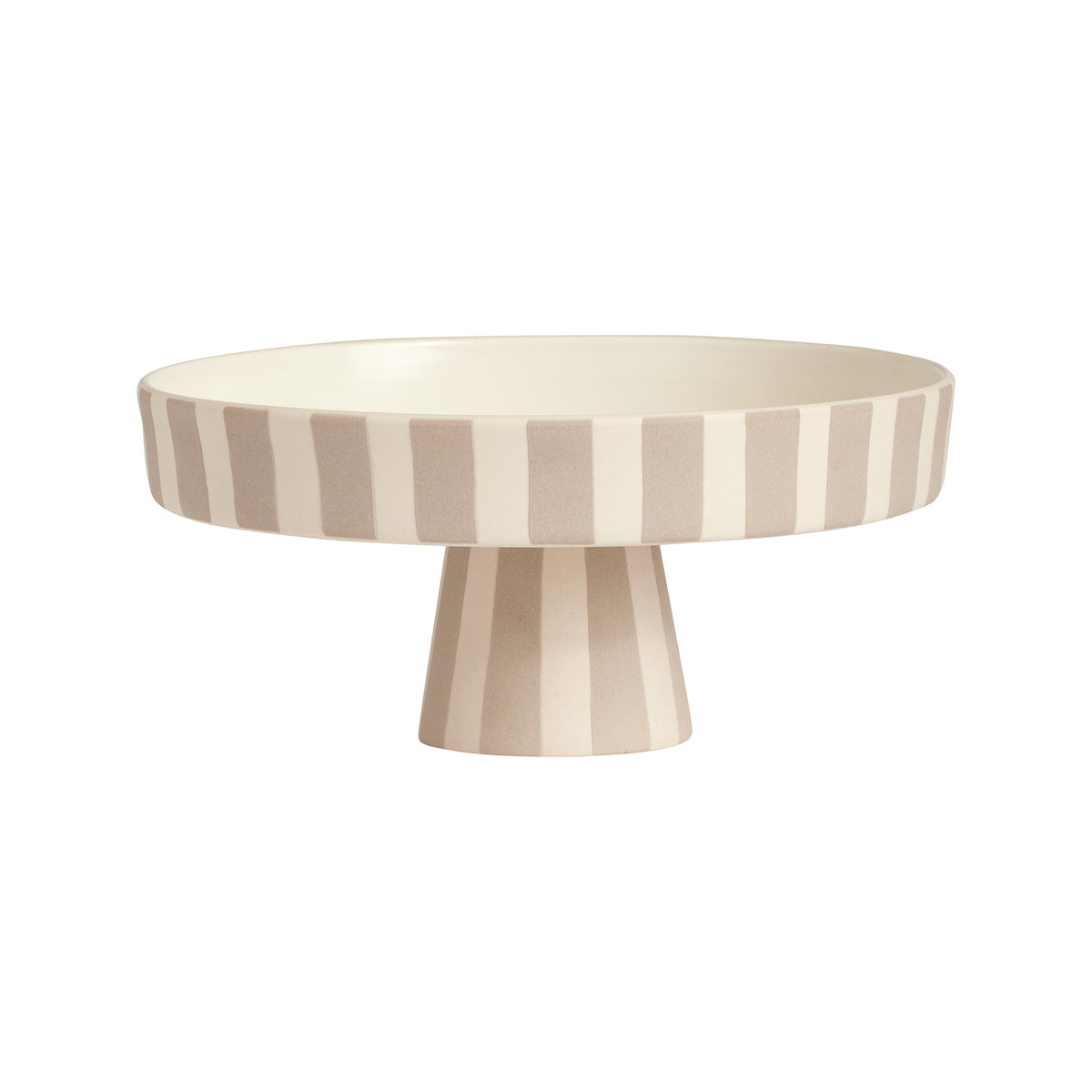 Plateau gris en grès Ø20xH9cm