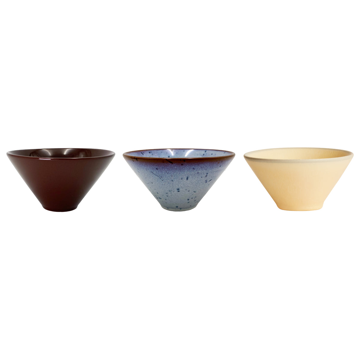 Lot de 3 bols marron en terre cuite ø11xh5,5 cm