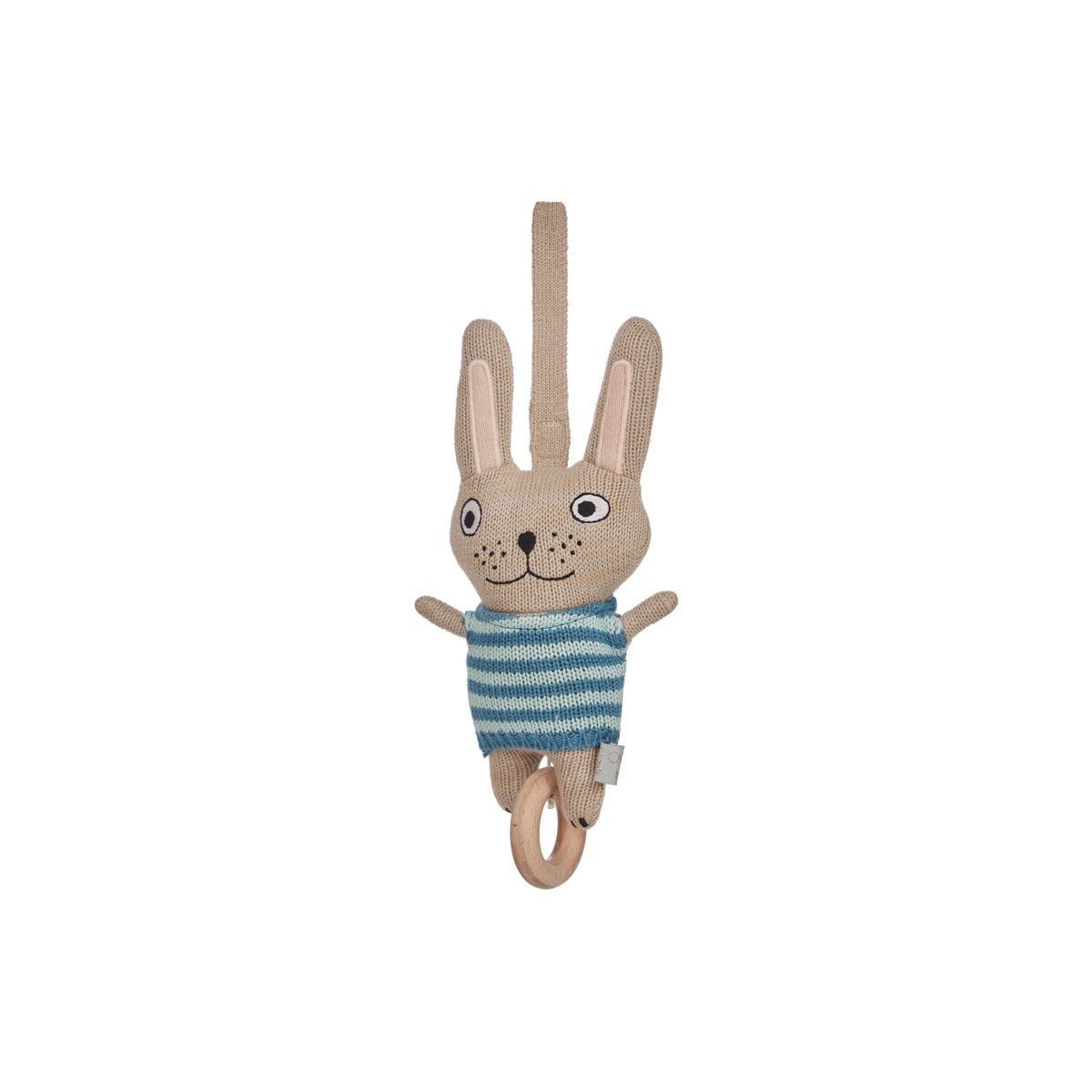 Mobile musical bleu en coton H24x13x6cm