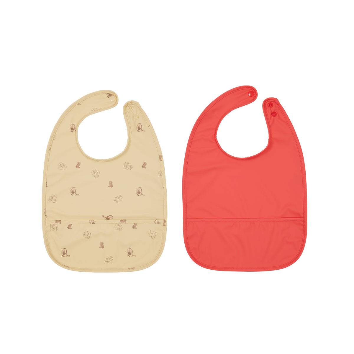 Lot de 2 bavoirs rouge en polyester recyclé h37x27cm