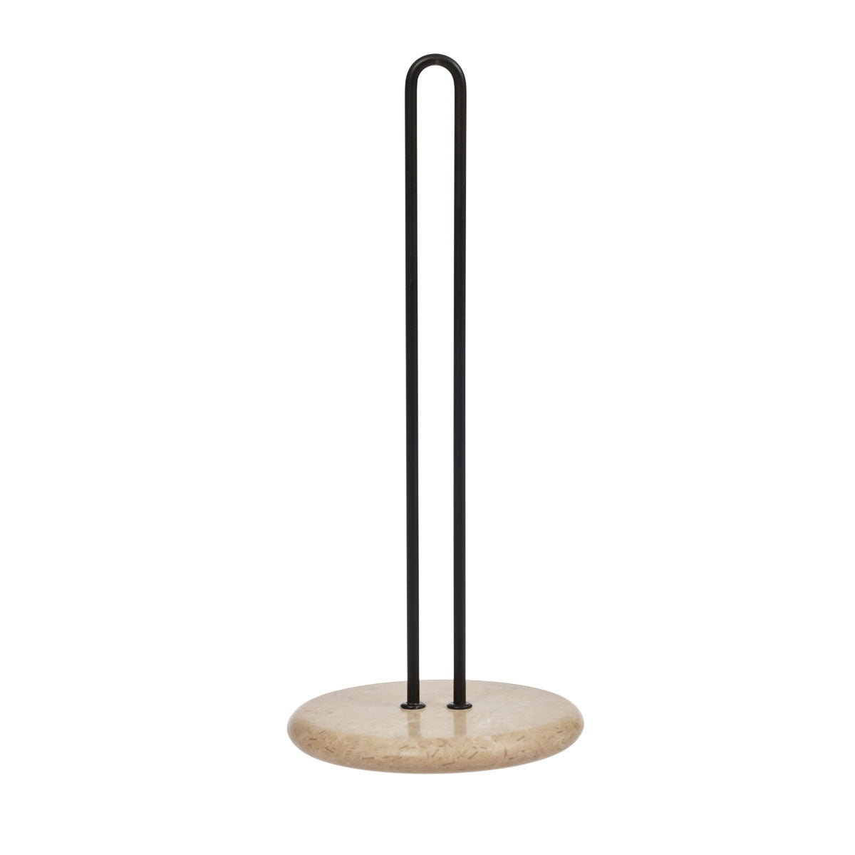 Porte essuie tout beige en marbre Ø40xH32cm