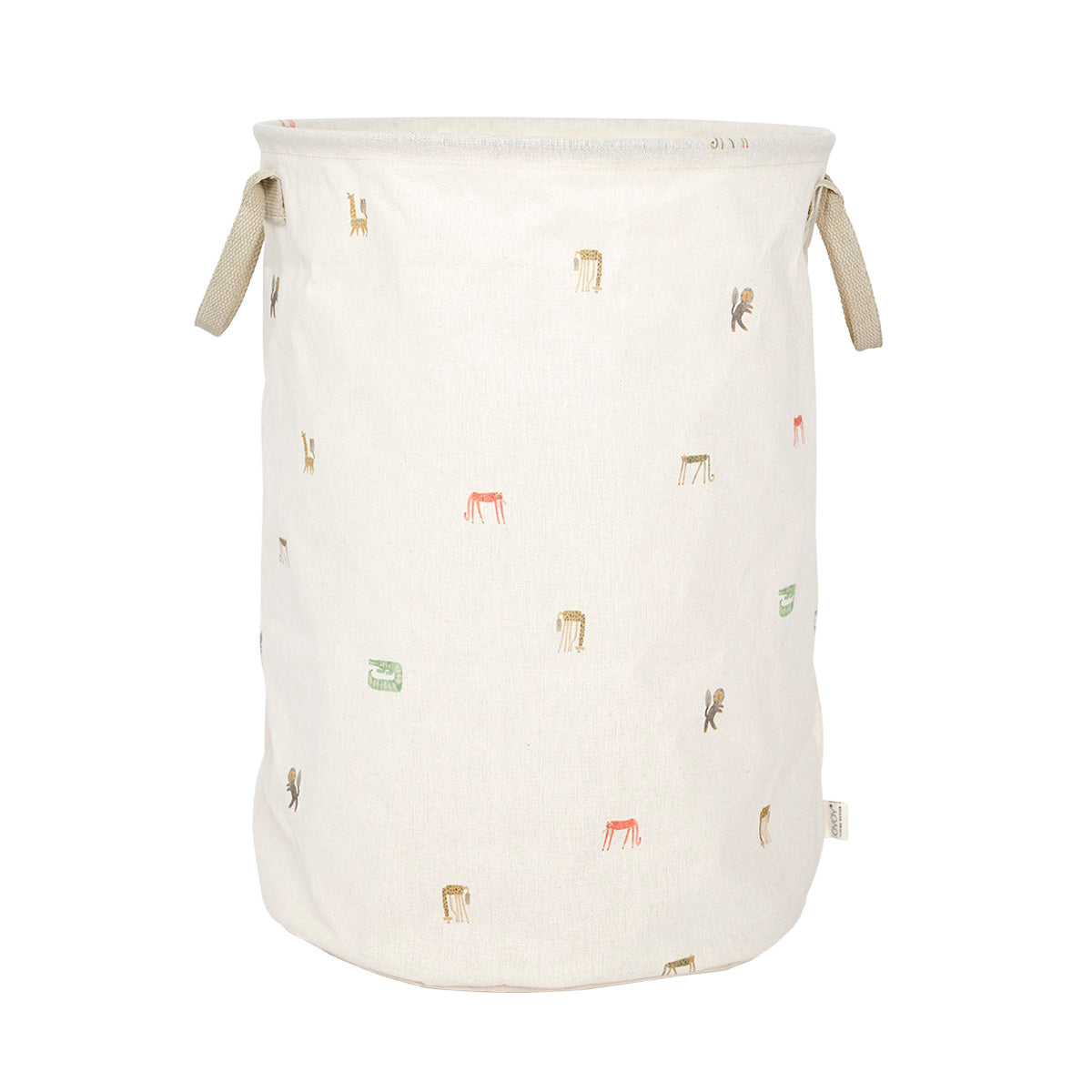 Panier à linge blanc en polyester Ø40xH54cm