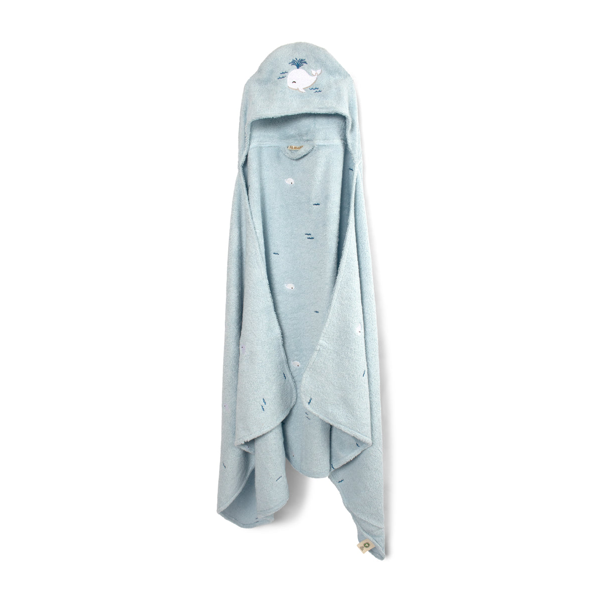 Embroidered hooded towel GOTS – Christian's Whale Tales