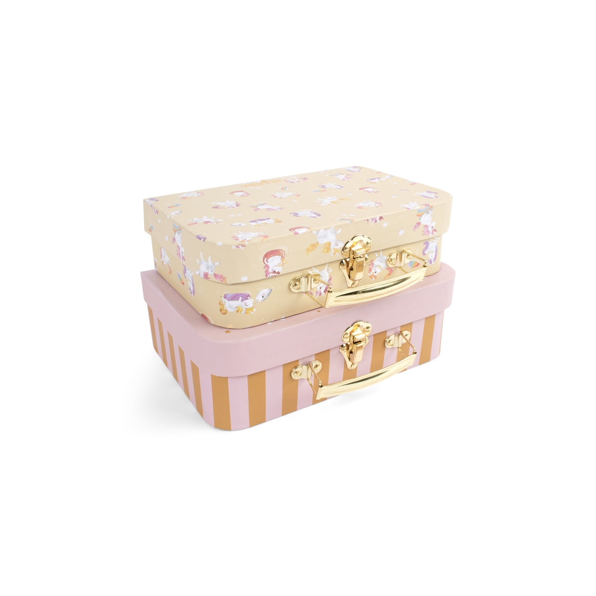 Suitcase set for play and storage – 2-pack – Unicorn Shores