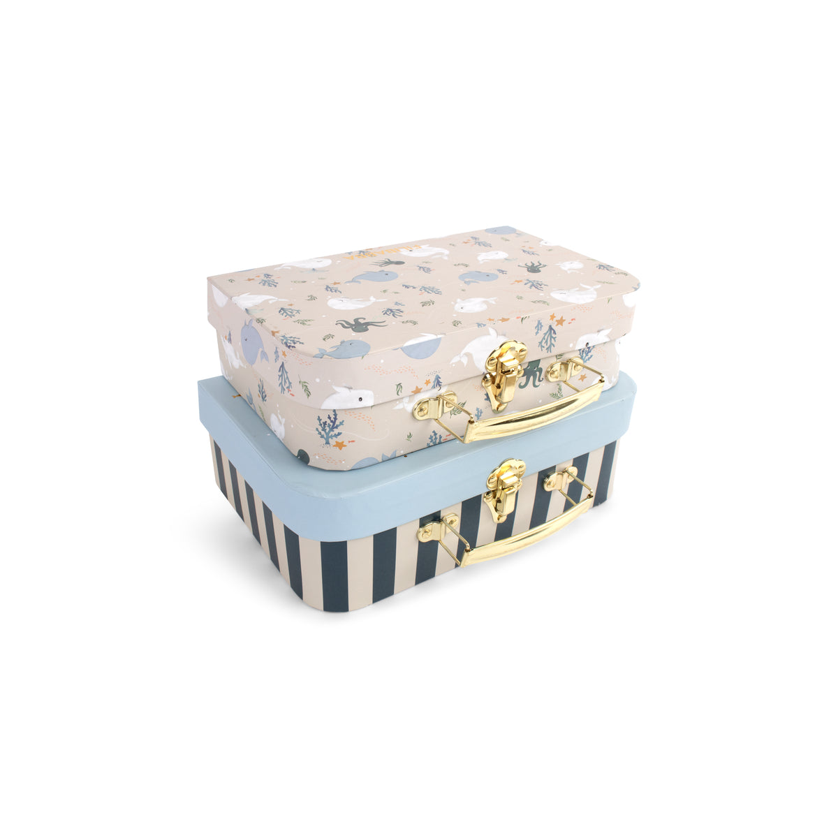 Suitcase set for play and storage – 2-pack – Christian's Whale Tales